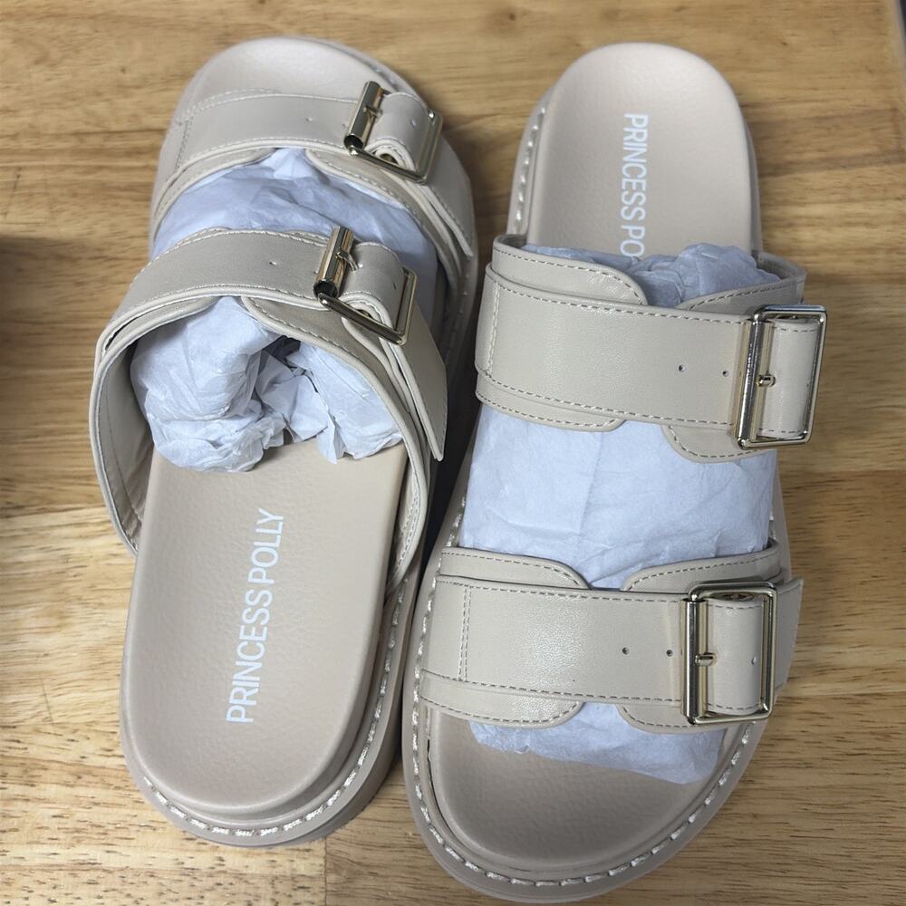 NEW Princess Polly MA BELLE Sandal Shoe Sz 7 Cream 1138716 Chunky Sole Women’s